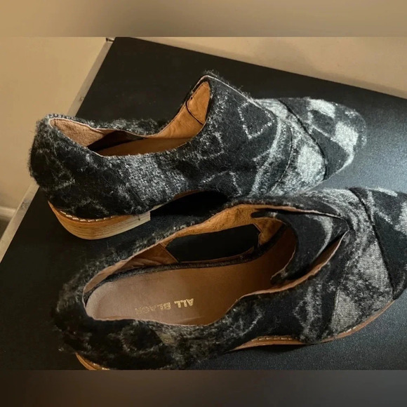 All Black wool upper loafer cut out sides size 8.5 fall casual western - Picture 7 of 12